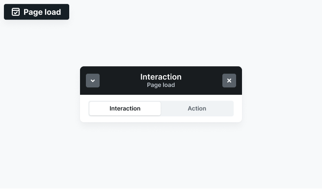 Mosaic Interactions panel showing Page load settings, where animations trigger automatically when the page finishes loading