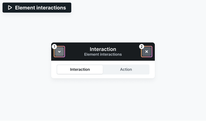 Mosaic Interactions panel with Minimize and Close buttons to manage them