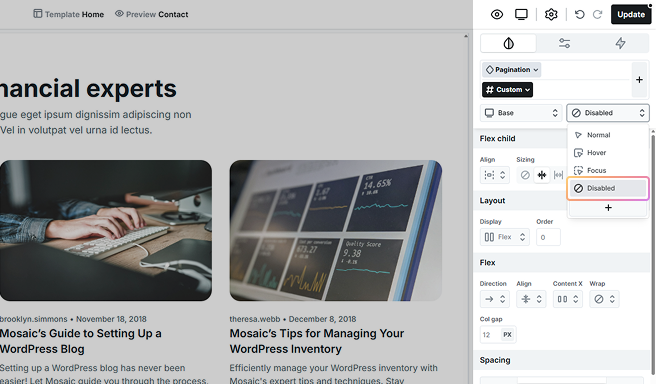 Disabled additonal state highlighted in Mosaic’s state selector