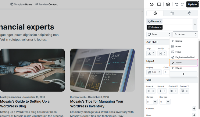 Active additonal state highlighted in Mosaic’s state selector