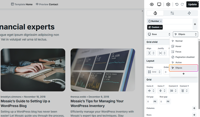 Ellipsis additonal state highlighted in Mosaic’s state selector