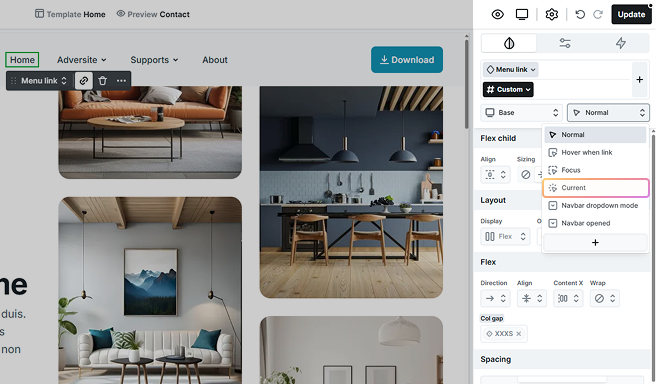 Current state selected in Mosaic’s state dropdown