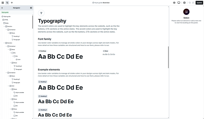 Mosaic Style guide Element styles section to define base styles for common elements.