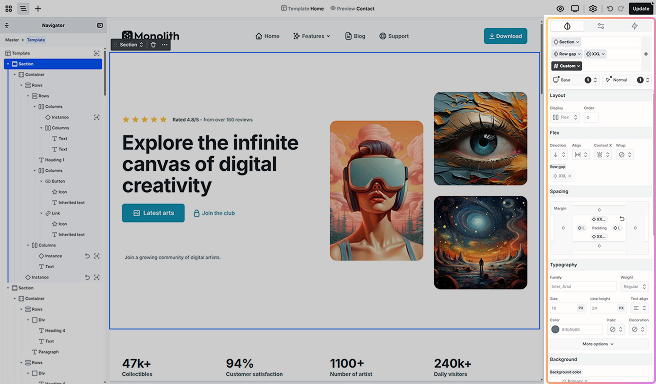 Style tab highlighted in Mosaic editor