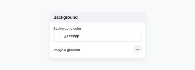 Background settings in Mosaic’s Style tab showing options to apply solid color, image, or gradient backgrounds to the selected element