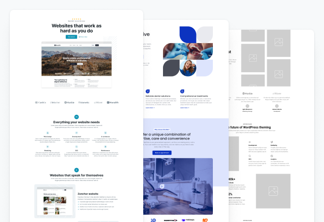 Mosaic Theme previews shown next to each other in a neat way.