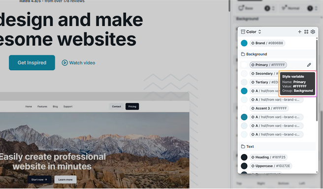 Tooltip preview in Mosaic’s variable selection popup showing detailed settings applied to each variable on hover