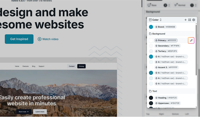 Edit icon highlighted in Mosaic’s variable list