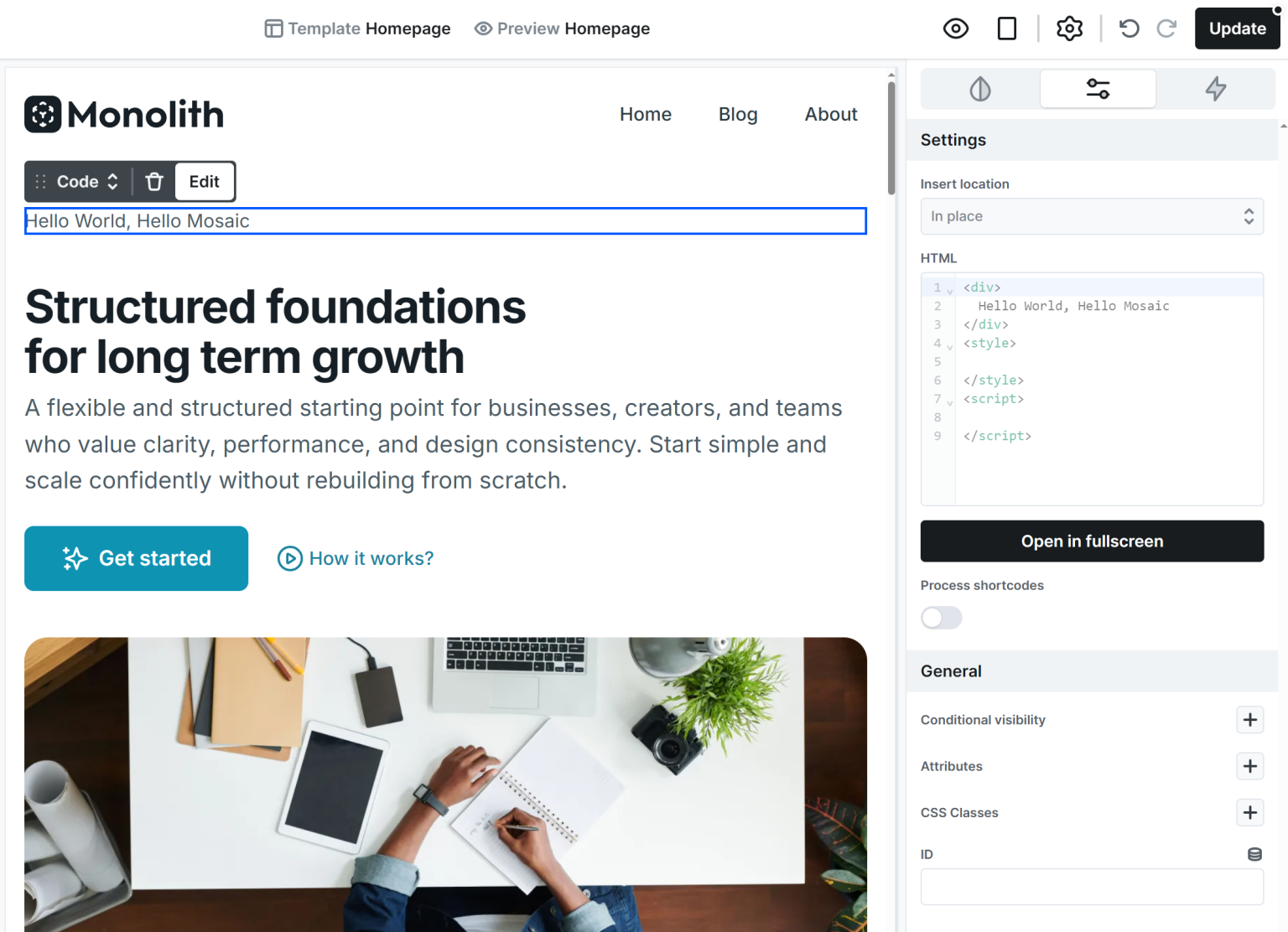 Code - Elements - Docs - Mosaic