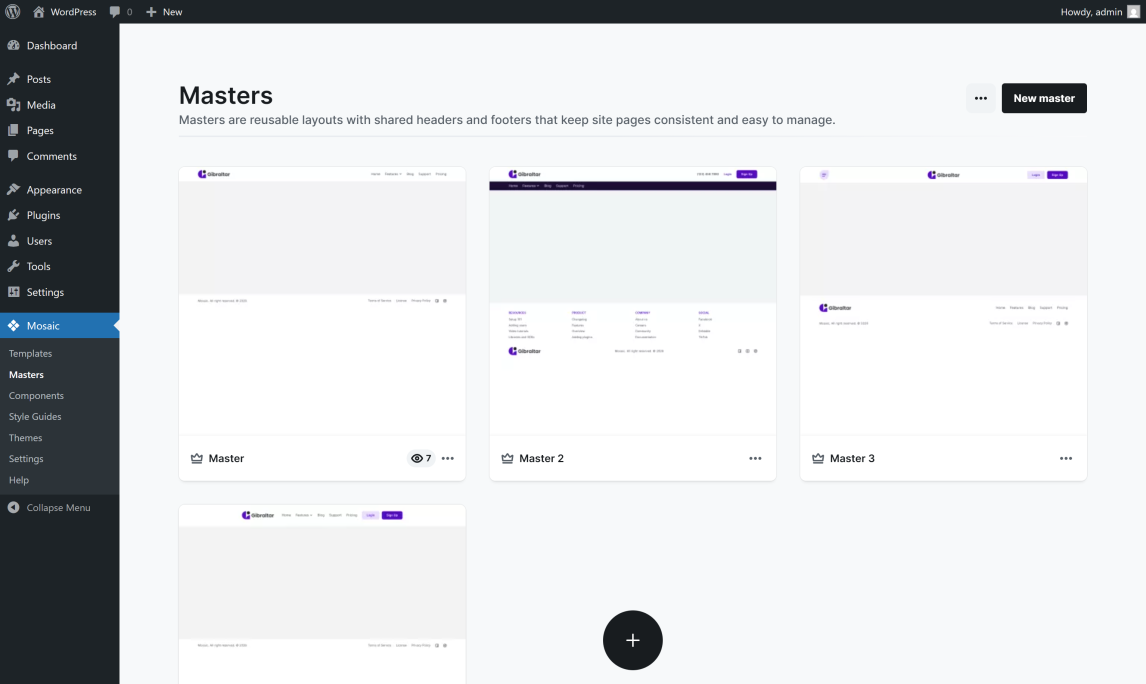 Masters - Getting started - Docs - Mosaic
