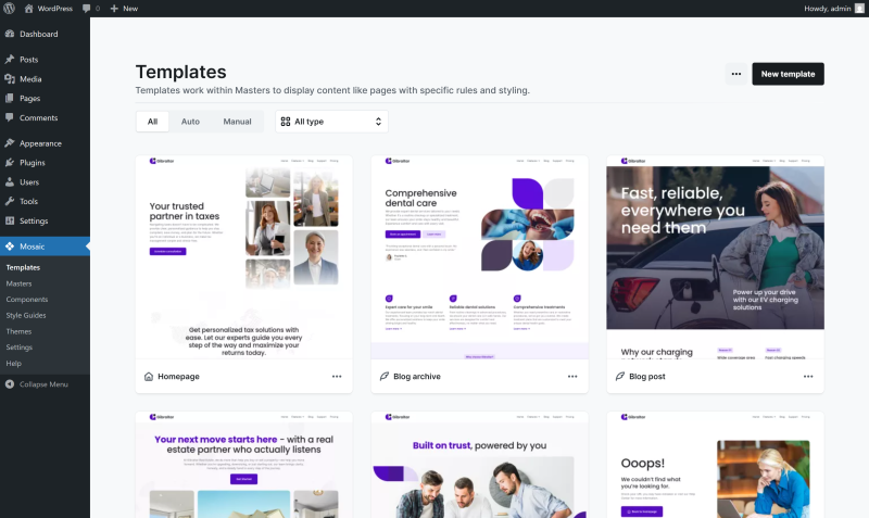 Templates - Getting started - Docs - Mosaic