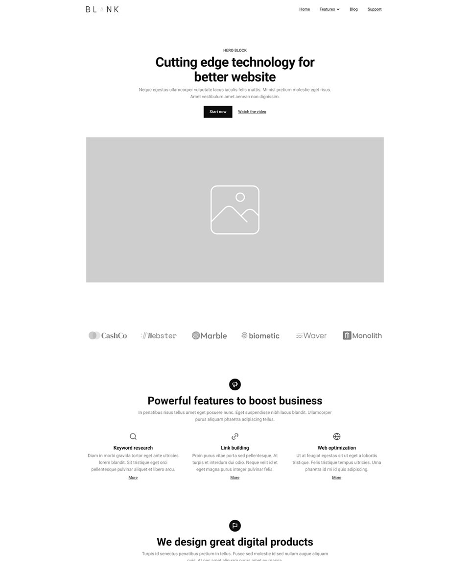 Blank Theme – WordPress Theme for Mosaic