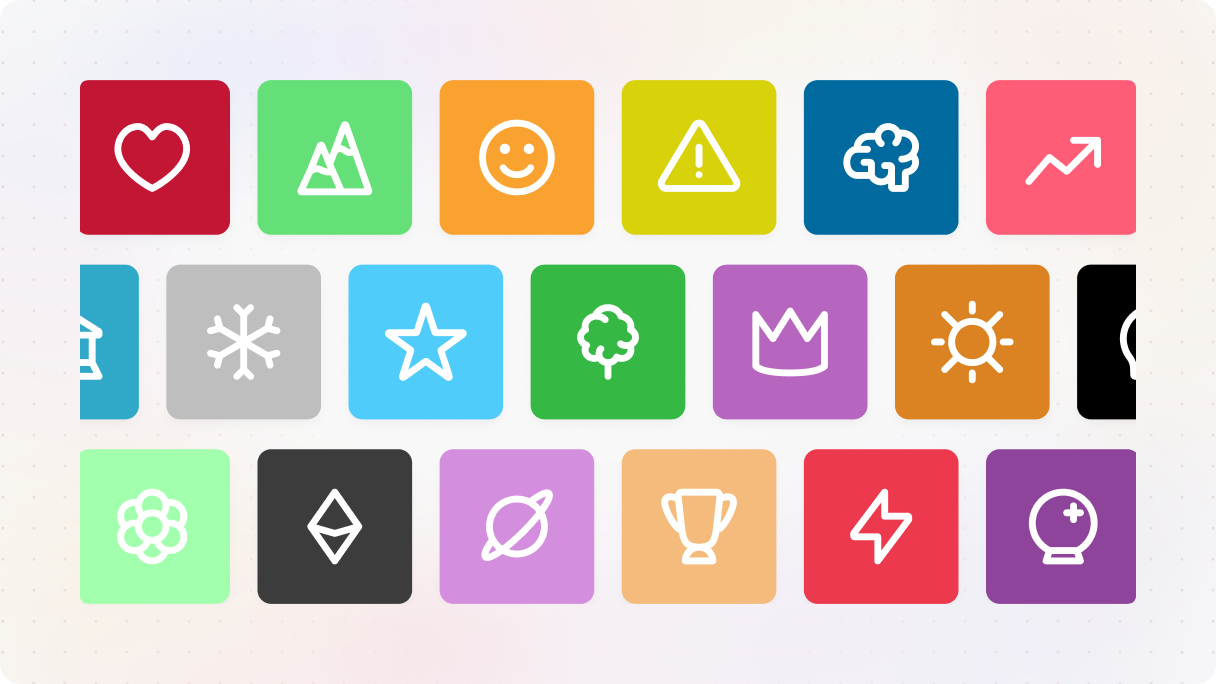 Icons with color backgrounds illustrating the emotional meanings of different colors in design