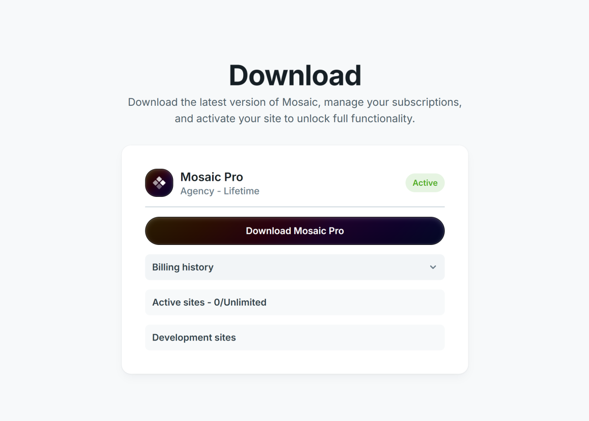 Install & update - Getting started - Docs - Mosaic