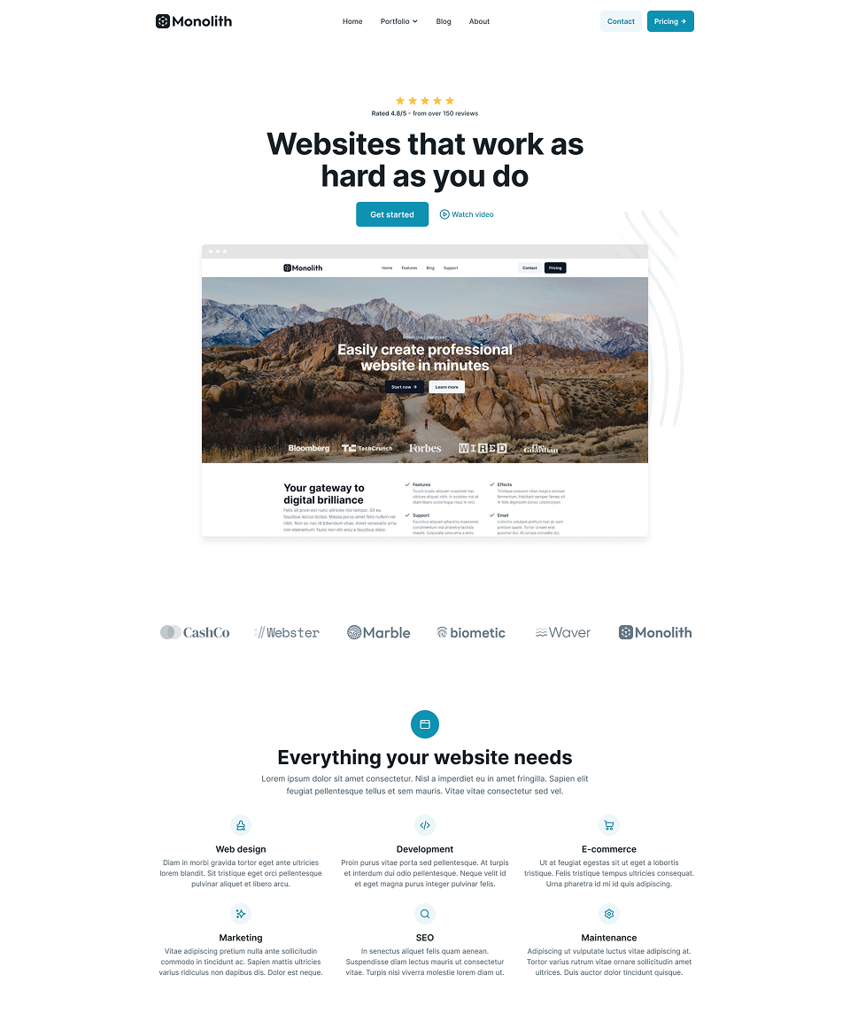 Monolith Theme – WordPress Theme for Mosaic