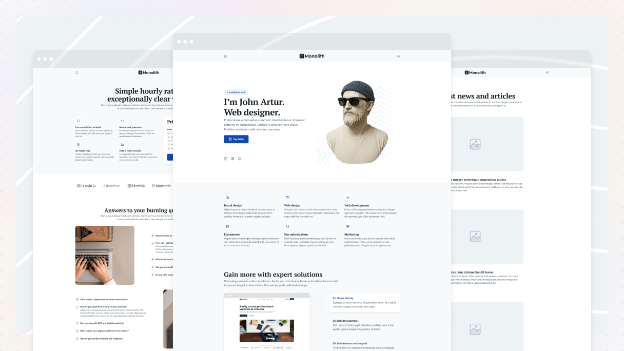 Preview of Mosaic's Personal page kit for WordPress
