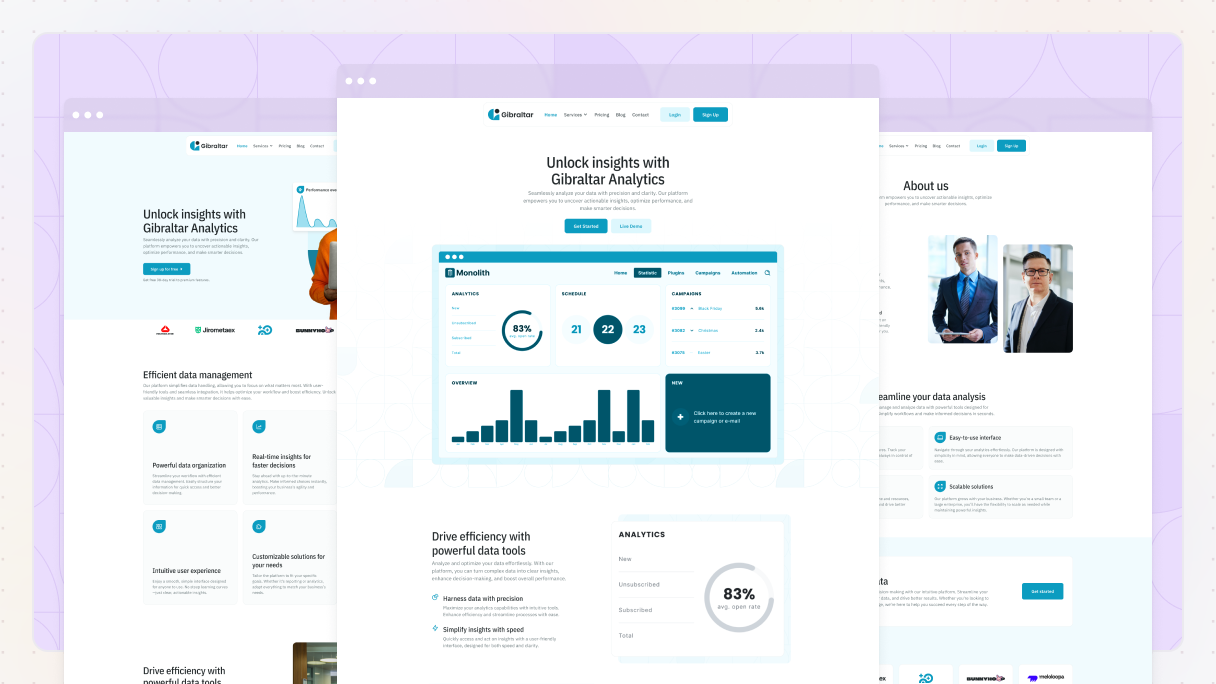 Preview of Mosaic's Software page kit for WordPress