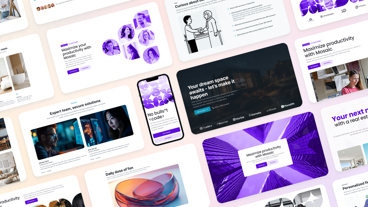 Get started fast with Mosaic’s WordPress page kit library