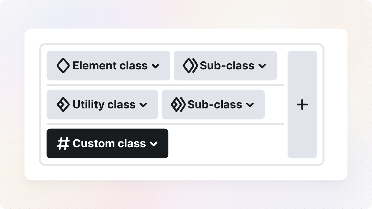 Mosaic's class list showing multiple class types listed, illustrating how Mosaic organizes and displays classes applied to elements