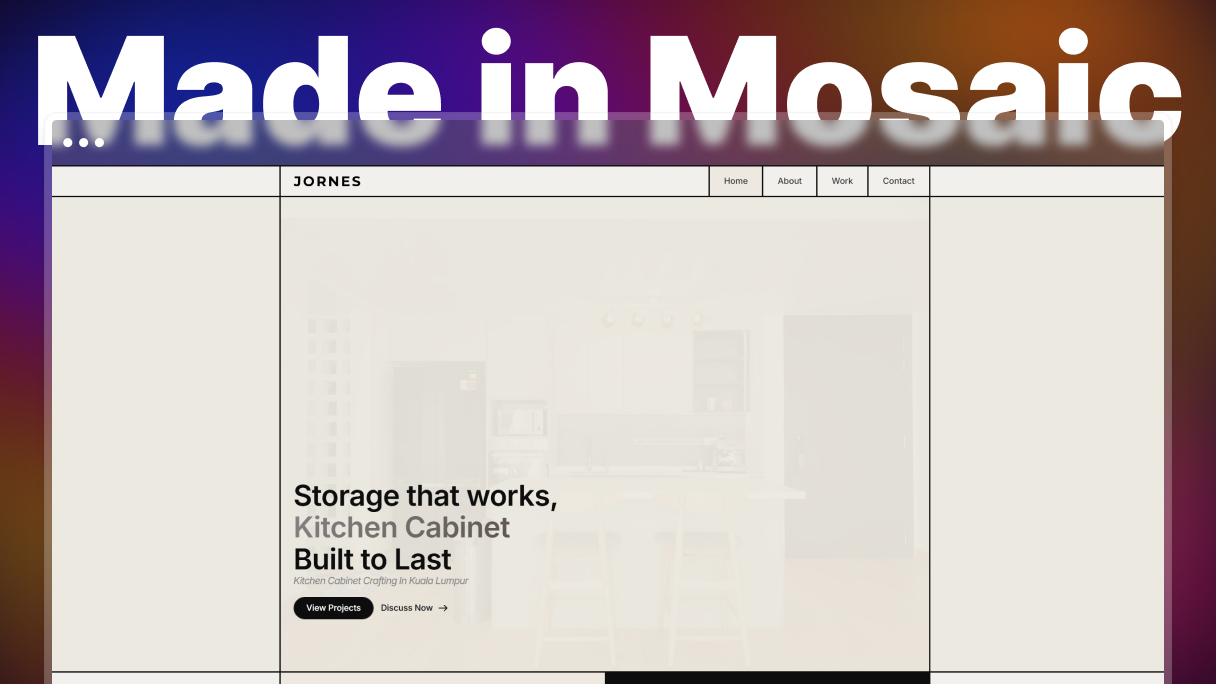 How Jornes rebuilt his portfolio after switching from Bricks to Mosaic