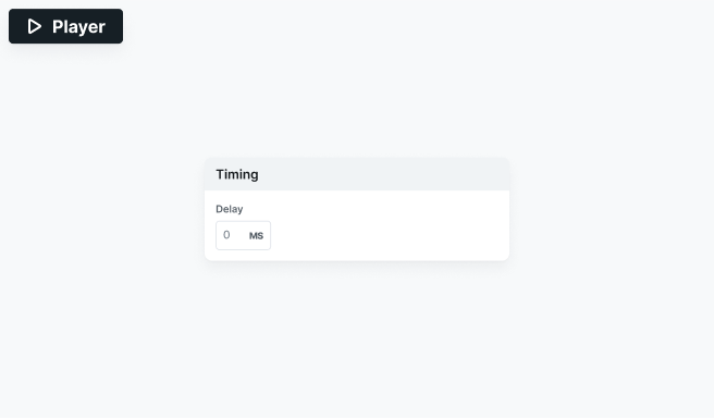 Mosaic Action tab showing Player settings with options to Play or Pause media, plus a field to set a delay before the action runs