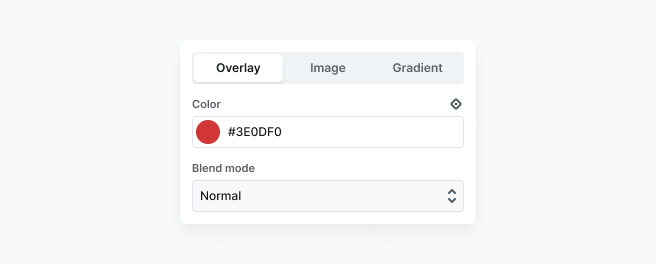 Overlay tab open in Mosaic’s Style panel, displaying settings to apply and customize color overlays on top of background elements